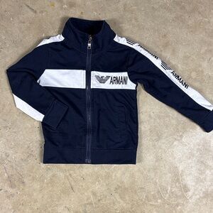 Toddler Size Armani Junior Dark Blue Zip-Up Jacket Medium